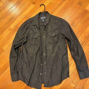 American Rag Casual button down MEDIUM Dark Gray Snaps